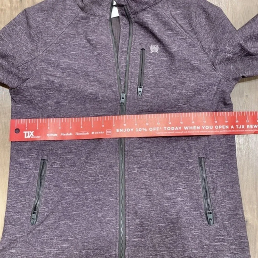 Cinch‎ Ladies Bonded Purple Gray Heather Soft Shell Full Zip Jacket Women's Sz M